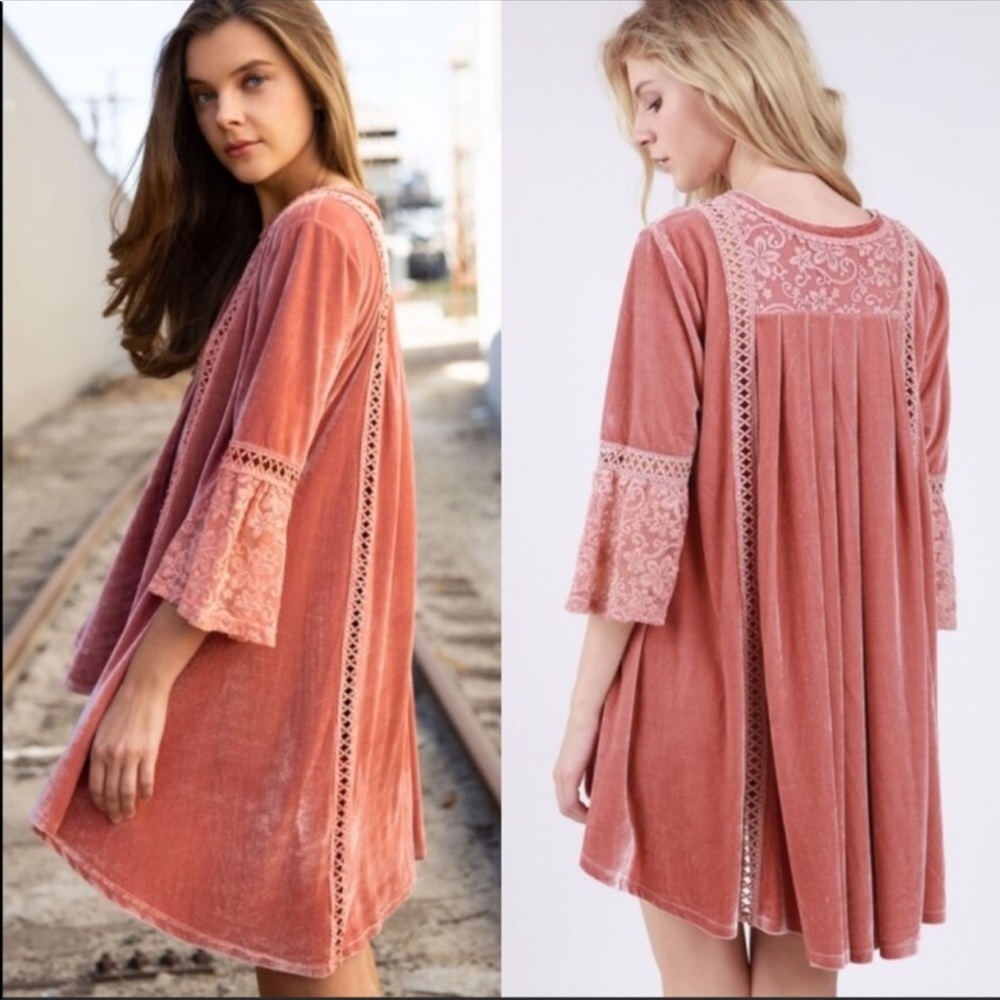 LAST! Velvet Baby Doll Dress - Picture 2 of 4